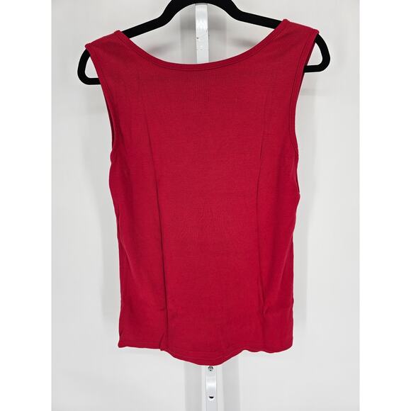Vintage Y2K Faded Glory Womens Sz 1X Tank Top Red Ribbed Faux Layered - Picture 3 of 3